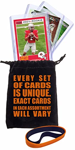 Justin Fields Rookie Cards Assorted 3 Card Gift Bundle - Chicago Bears Football Trading Cards