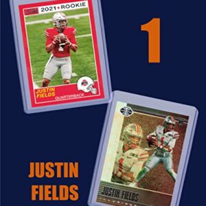 Justin Fields Rookie Cards Assorted 3 Card Gift Bundle - Chicago Bears Football Trading Cards