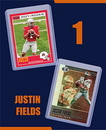 Justin Fields Rookie Cards Assorted 3 Card Gift Bundle - Chicago Bears Football Trading Cards