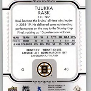 2019-20 Upper Deck Hockey Series 1 Portraits #P-33 Tuukka Rask Boston Bruins Official UD NHL Trading Card