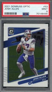 josh allen 2021 panini donruss optic football card #53 graded psa 9