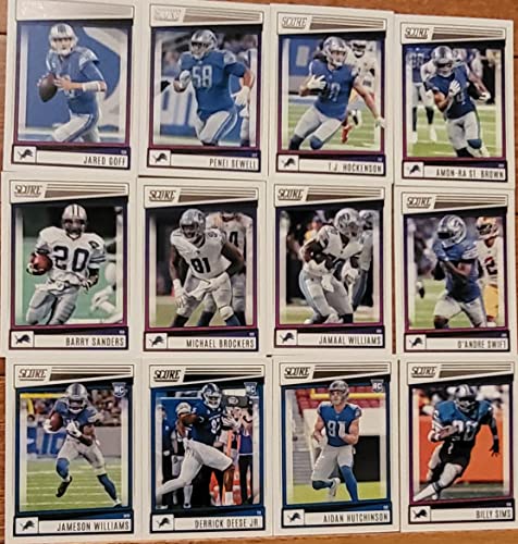 2022 Panini Score Football Detroit Lions Team Set 12 Cards W/Drafted Rookies Aidan Hutchinson Rookie Card