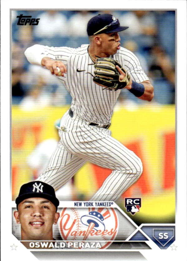 2023 TOPPS #94 OSWALD PERAZA RC NEW YORK YANKEES BASEBALL OFFICIAL TRADING CARD OF THE MLB