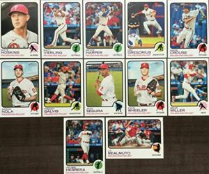 philadelphia phillies 2022 topps heritage series complete basic 12 card team with bryce harper plus