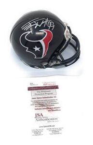 jj watt houston texans signed autograph mini helmet jsa certified