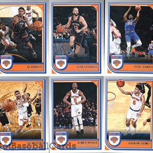 2022-23 Panini NBA Hoops Veteran New York Knicks Team Set of 11 Cards: RJ Barrett(#18), Evan Fournier(#19), Julius Randle(#20), Obi Toppin(#21), Kemba Walker(#22), Quentin Grimes(#23), Derrick Rose(#24), Cam Reddish(#25), Miles McBride(#27), Immanuel Quic