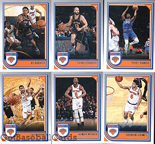 2022-23 Panini NBA Hoops Veteran New York Knicks Team Set of 11 Cards: RJ Barrett(#18), Evan Fournier(#19), Julius Randle(#20), Obi Toppin(#21), Kemba Walker(#22), Quentin Grimes(#23), Derrick Rose(#24), Cam Reddish(#25), Miles McBride(#27), Immanuel Quic