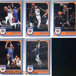 2022-23 Panini NBA Hoops Veteran New York Knicks Team Set of 11 Cards: RJ Barrett(#18), Evan Fournier(#19), Julius Randle(#20), Obi Toppin(#21), Kemba Walker(#22), Quentin Grimes(#23), Derrick Rose(#24), Cam Reddish(#25), Miles McBride(#27), Immanuel Quic