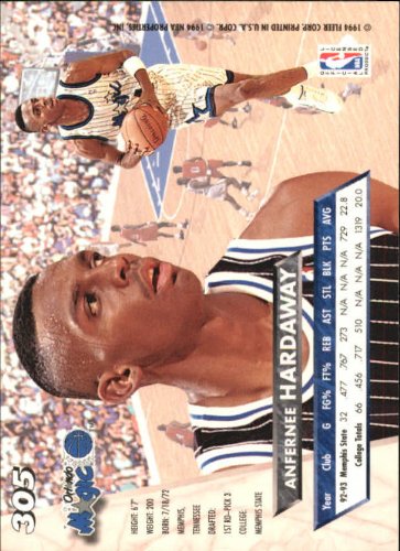 1993 Ultra Basketball Rookie Card (1993-94) #305 Anfernee Hardaway