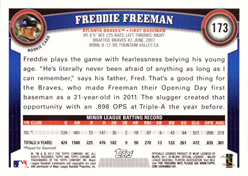 2011 Topps Chrome Baseball #173 Freddie Freeman Rookie Card