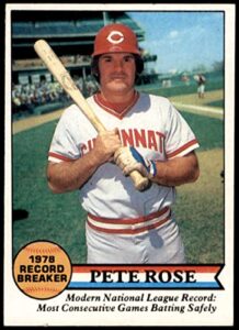 1979 topps # 204 record breaker pete rose cincinnati reds (baseball card) ex reds