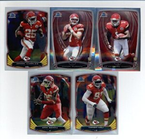 2014 bowman chrome football cards kansas city chiefs team set (5 cards) including tamba hali, eric berry, jamaal charles, aaron murray, de’anthony thomas