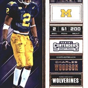 2018 Panini Contenders Draft Picks Season Ticket #18 Charles Woodson Michigan Wolverines NCAA Collegiate Football Card