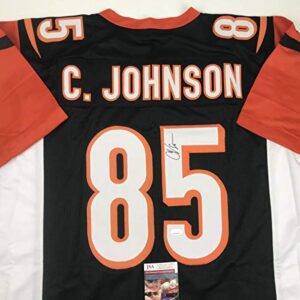 autographed/signed chad johnson ochocinco cincinnati black football jersey jsa coa