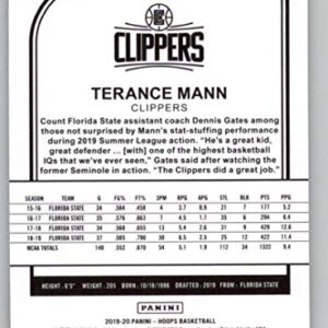 2019-20 Panini Hoops #245 Terance Mann Los Angeles Clippers RC Rookie NBA Basketball Trading Card