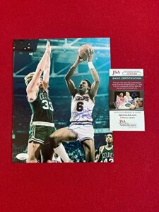 julius erving (dr. j.), autographed” (jsa) 8×10 photo (vintage) sixers – autographed nba photos