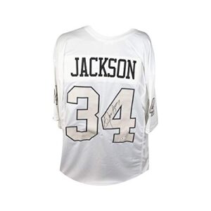 bo jackson autographed oakland raiders white custom football jersey – bas coa