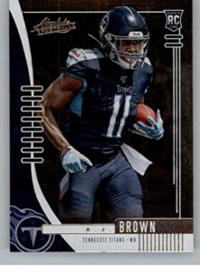 2019 absolute football #101 a.j. brown rc rookie card tennessee titans official nfl trading card from panini america in raw (nm or better) condition