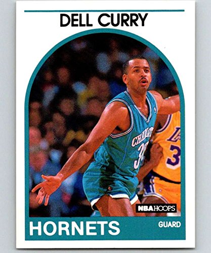 1989-90 Hoops Basketball #299 Dell Curry Charlotte Hornets Official NBA Trading Card