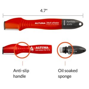 Altuna Pocket Blade Sharpener for Garden Tools with Tungsten Carbide Blade - Universal Tool Sharpener for Pruning Shears, Hedge Scissors, Clippers, Pocket Knives, and More