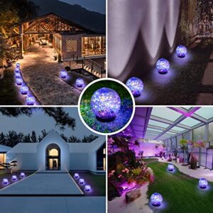 HOFLYW Solar Globes Lights Outdoor Garden Decor Solar Balls for Garden Crackle Glass Solar Lights Yard Decor 1 Pack for Outdoor Decor Decorations Pathway Patio Yard Lawn (Colorful, Medium 1 Pack)