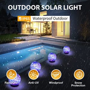 HOFLYW Solar Globes Lights Outdoor Garden Decor Solar Balls for Garden Crackle Glass Solar Lights Yard Decor 1 Pack for Outdoor Decor Decorations Pathway Patio Yard Lawn (Colorful, Medium 1 Pack)