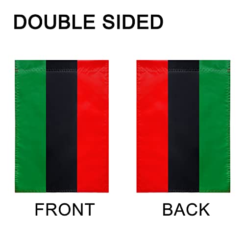 TSMD Afro American Garden Flag Pan-African Flags Double Sided Outdoor Yard Decorative,12"x 18",2 Pack