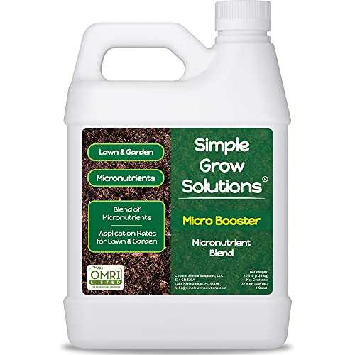 Organic Micronutrient Booster- Complete Plant & Turf Nutrients- Simple Grow Solutions- Natural Garden & Lawn Fertilizer- Grower, Gardener- Liquid Food for Grass, Tomatoes, Flowers, Vegetables (32 Ounce)