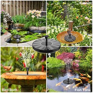 AISITIN Solar Fountain Pump 1.5W Solar Water Fountain Pump with 6 Nozzles, Solar Powered Fountain Pump for Bird Bath, Ponds, Garden,Swimming Pool, Fish Tank, Outdoor and Aquarium