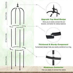 Garden Obelisk Trellis for Climbing Plants 4 Feet Tall Plant Support Cage, Tower Obelisk Plant Support Indoor Potted Plant, Plant Trellis for Climbing Vines, Tomato, Flower, Vegetable, Rose (2 Pack)