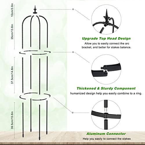 Garden Obelisk Trellis for Climbing Plants 4 Feet Tall Plant Support Cage, Tower Obelisk Plant Support Indoor Potted Plant, Plant Trellis for Climbing Vines, Tomato, Flower, Vegetable, Rose (2 Pack)