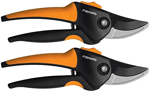 Fiskars 79436997J 79436997 Softgrip Bypass Pruner, Black/Orange 2 PACK