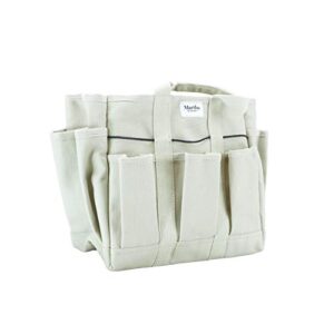 martha stewart heavy-duty canvas garden bag with 6-inch exterior pockets and 11-inch interior pockets