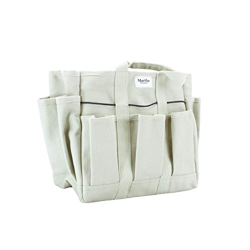 Martha Stewart Heavy-Duty Canvas Garden Bag with 6-Inch Exterior Pockets and 11-Inch Interior Pockets