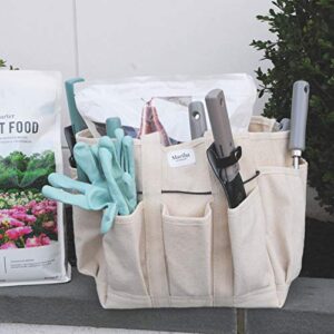 Martha Stewart Heavy-Duty Canvas Garden Bag with 6-Inch Exterior Pockets and 11-Inch Interior Pockets