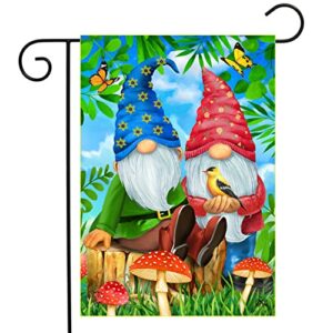 gnome sweet gnome spring garden flag 12.5″ x 18″ briarwood lane