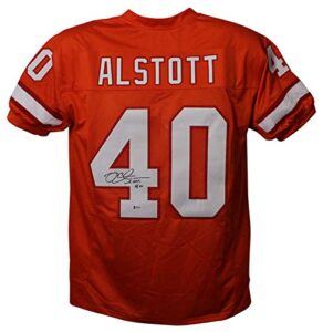 mike alstott autographed/signed tampa bay xl tb orange jersey bas