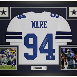 DeMarcus Ware Autographed & Framed White Dallas Jersey Auto Beckett COA