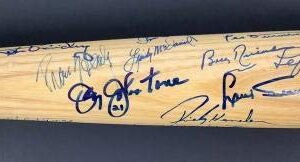 Mickey Mantle Signed Bat Baseball Yankees HOF Derek Jeter Autograph 34 Sigs JSA - Autographed MLB Bats