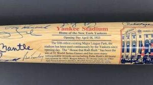 Mickey Mantle Signed Bat Baseball Yankees HOF Derek Jeter Autograph 34 Sigs JSA - Autographed MLB Bats