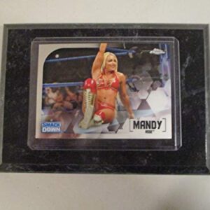 MANDY ROSE 2020 WWE SMACKDOWN LIVE TOPPS CHROME SUPERSTAR CARD MOUNTED ON A 4" X 6" BLACK MARBLE PLAQUE