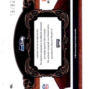 2007 Playoff National Treasures All Decade Signature #SL Steve Largent Seattle Seahawks NFL Football Card (Autographed) /82 NM-MT