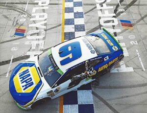 autographed 2018 chase elliott #9 napa racing dover race win (victory finish line celebration) hendrick motorsports signed collectible picture 9x11 inch nascar glossy photo with coa