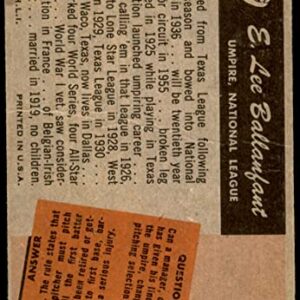 1955 Bowman # 295 E.L. Ballanfant Umpire (Baseball Card) GOOD Umpire