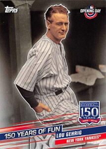 2019 topps opening day 150 years of fun set #yof-3 lou gehrig yankees mlb baseball card nm-mt