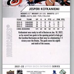 2021-22 Upper Deck Extended #537 Jesperi Kotkaniemi Carolina Hurricanes NHL Hockey Trading Card