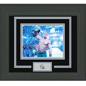 framed john cena facsimile laser engraved signature auto 15×16 wwe photo