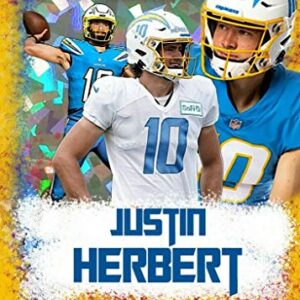 2020 JUSTIN HERBERT FIRST EVER ROOKIE GEMS GOLD CONFETTI ROOKIE CARD CHARGERS