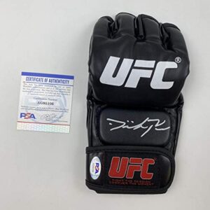autographed/signed dominick reyes ufc mma black fighting glove psa/dna coa auto