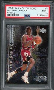 michael jordan 1998 upper deck black diamond basketball card #6 graded psa 9 mint